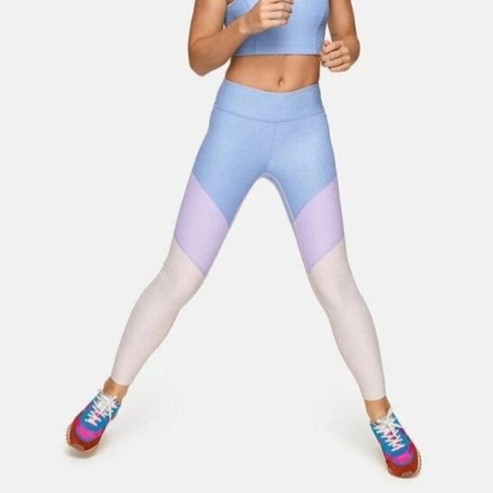 Outdoor Voices 7/8 Spring Leggings Colorblock, Size Large, Like NEW